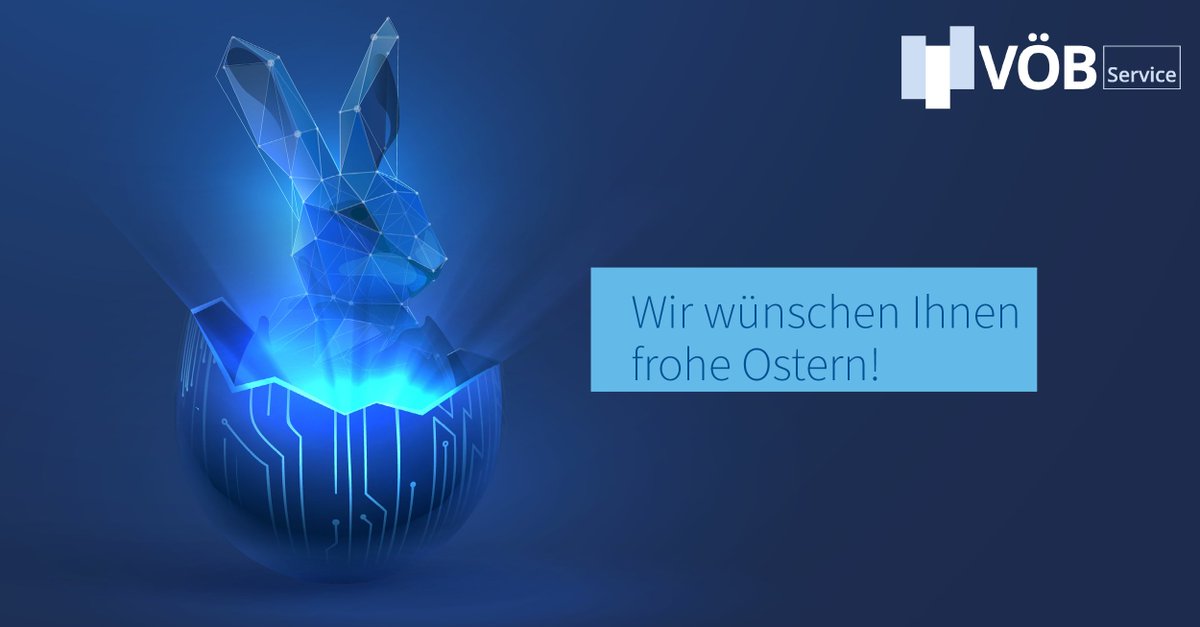 <a href="/voebservice/">VÖB-Service GmbH</a> wünscht allseits entspannte Feiertage mit Familie und Freunden, mit echten und mit schokoladigen Osterhasen und vielen bunten Ostereiern... 
 #voebservice #wissenwasbankenbrauchen #osterhase #ostern #auszeit