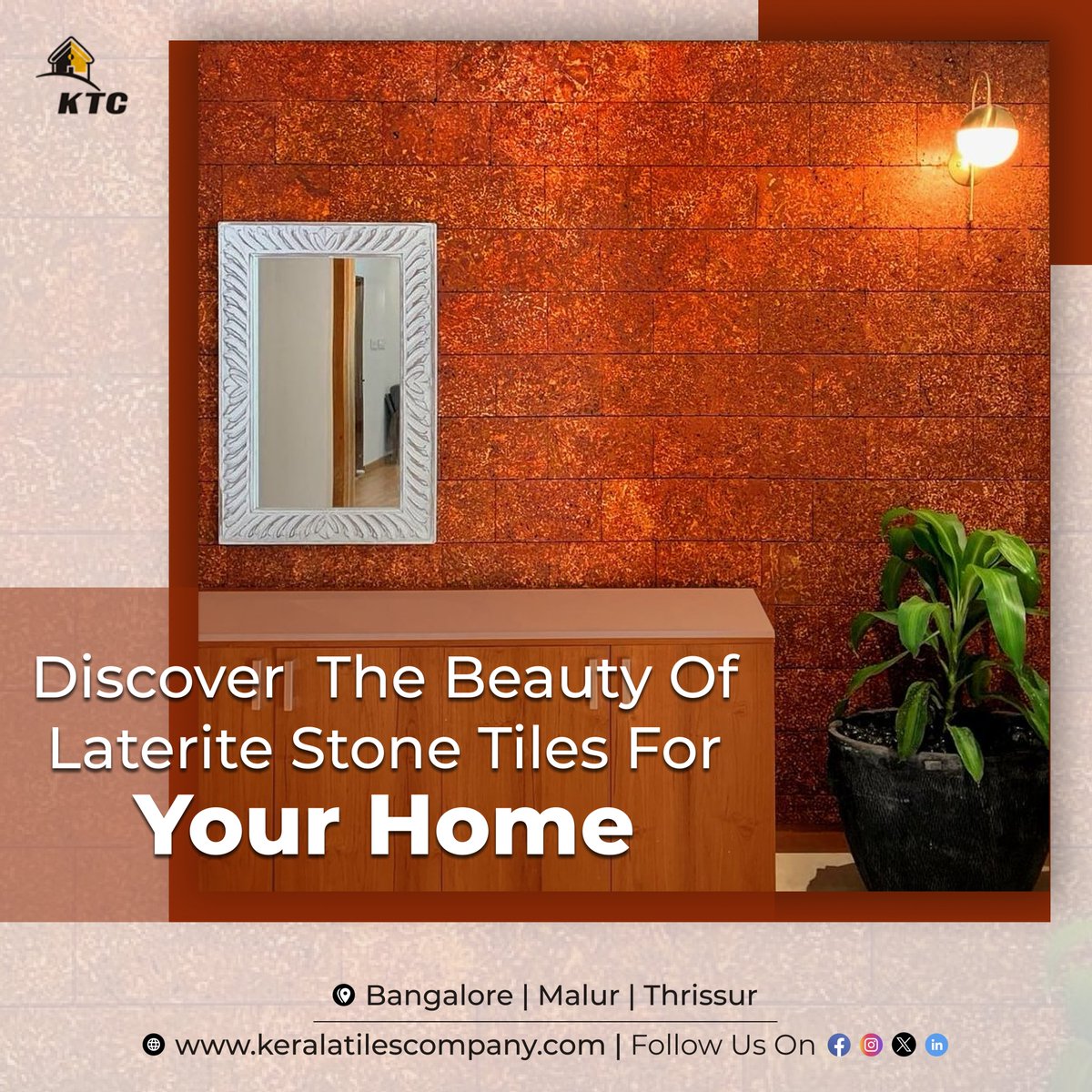 Laterite stone tiles are a unique and beautiful option for your home.

📞 Call: 080 41558494 / 9008891512
🌐 Visit our website: keralatilescompany.com

#Lateritetiles #ktc #keralatiles #keralatilescompany #lateritestone #roofing #tiles #tilecompany #housingproduct #uniquetiles