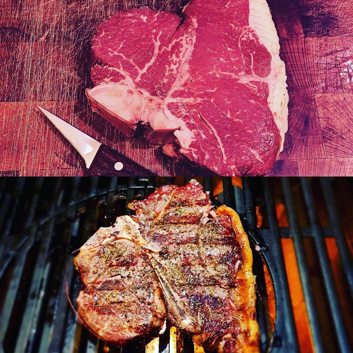 Langlai73410097's tweet photo. Pour une soirée en amoureux,
On a rien trouvé de mieux...
Qu’une grillade au coin du feu .
Quelques bonnes frites et un vin ...capiteux !
#tbone #cotedeboeuf #beef #meatlover #meat #amoureux #plaisirgourmand #grill #grillade #boucherie #artisanatfrancais #madeinfrance #passion https://t.co/WAACaR4ele