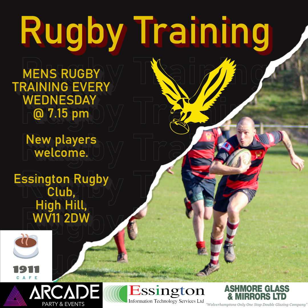 𝑹𝑼𝑮𝑩𝒀 𝑻𝑹𝑨𝑰𝑵𝑰𝑵𝑮 New or returning to rugby? Watched the Six Nations and want to give rugby a go? We welcome people of all levels and abilities. Come down to Essington Rugby Club and give us a try. 📍 Essington Rugby Club, High Hill, WV11 2DW ⏰ Wednesday's @ 7.15 P.M.