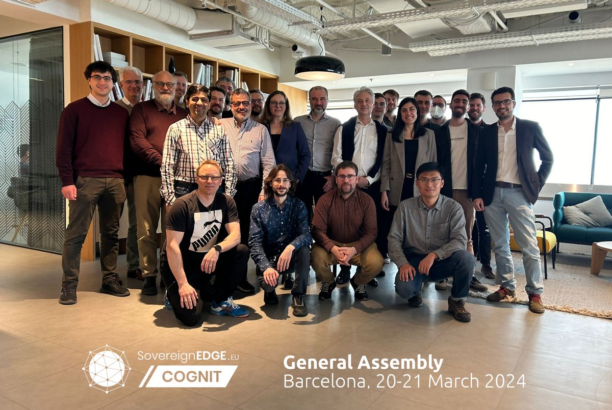 Kudos to the whole Consortium of the #COGNITproject for a great GA last week! 🤩 @OpenNebula, @UmeaUniversity, @IKERLANofficial, @CETIC, @RISEsweden, @SUSE, ACISA, Phoenix Systems, Nature 4.0 & Atende Industries 👏 cognit.sovereignedge.eu 🇪🇺 #EUfunded #OpenSource #CognitiveCloud