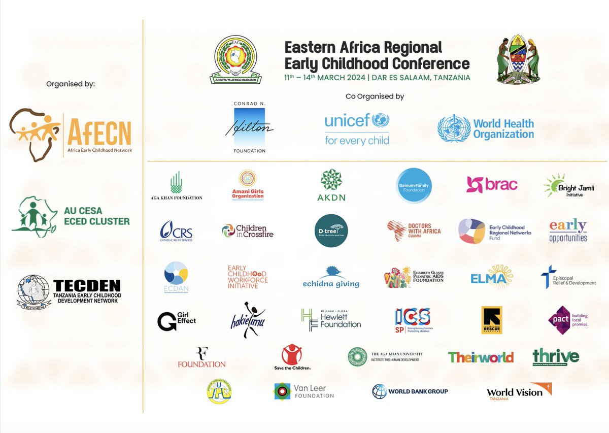 Eastern Africa Early Childhood Conference 2024: Thank you very much to all our supporters! #EARC2024
