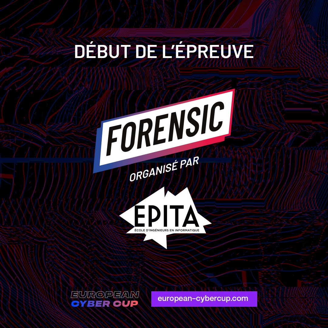 🕘La première épreuve est lancée, Forensic par l'@EPITA ! 🔎L'investigation numérique est en cours par les 20 équipes. european-cybercup.com/challenge-fore…