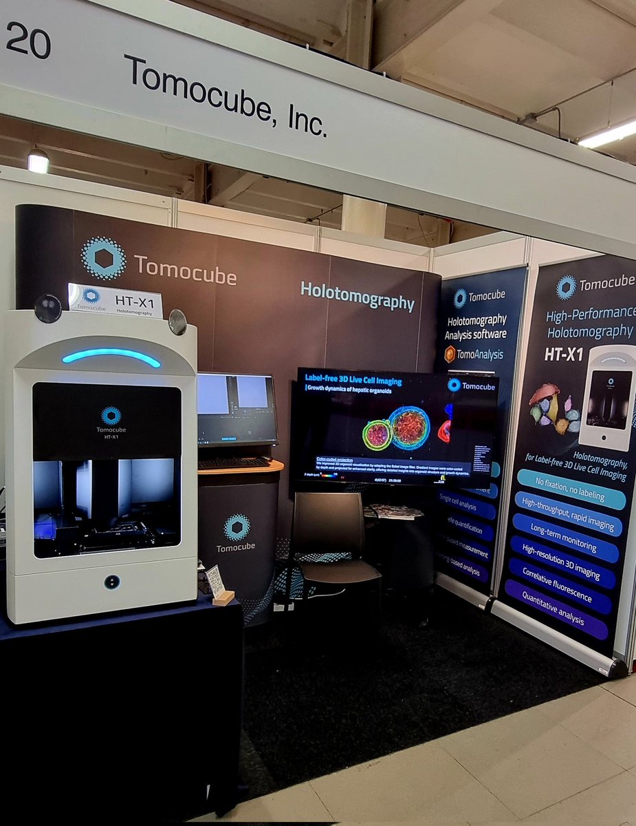 Last day of #FOM2024 is here. 
If you are in Genoa, come and say hello before we start packing our #htx1 

#Holotomography #microscopy #conference #labelfree #3D #livecellimaging #tomocube