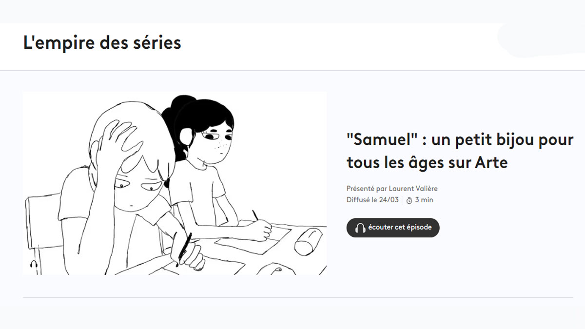 👱 La formidable série en animation 'Samuel'd'Emilie Tronche est en ligne sur arte.tv/samuel et les chaînes sociales d’@ARTEfr (YouTube, Instagram et TikTok). (Ré)écouter la chronique de @LaurentValiere ds 'L’empire des séries' sur @franceinfo ➡ tinyurl.com/24smue9x