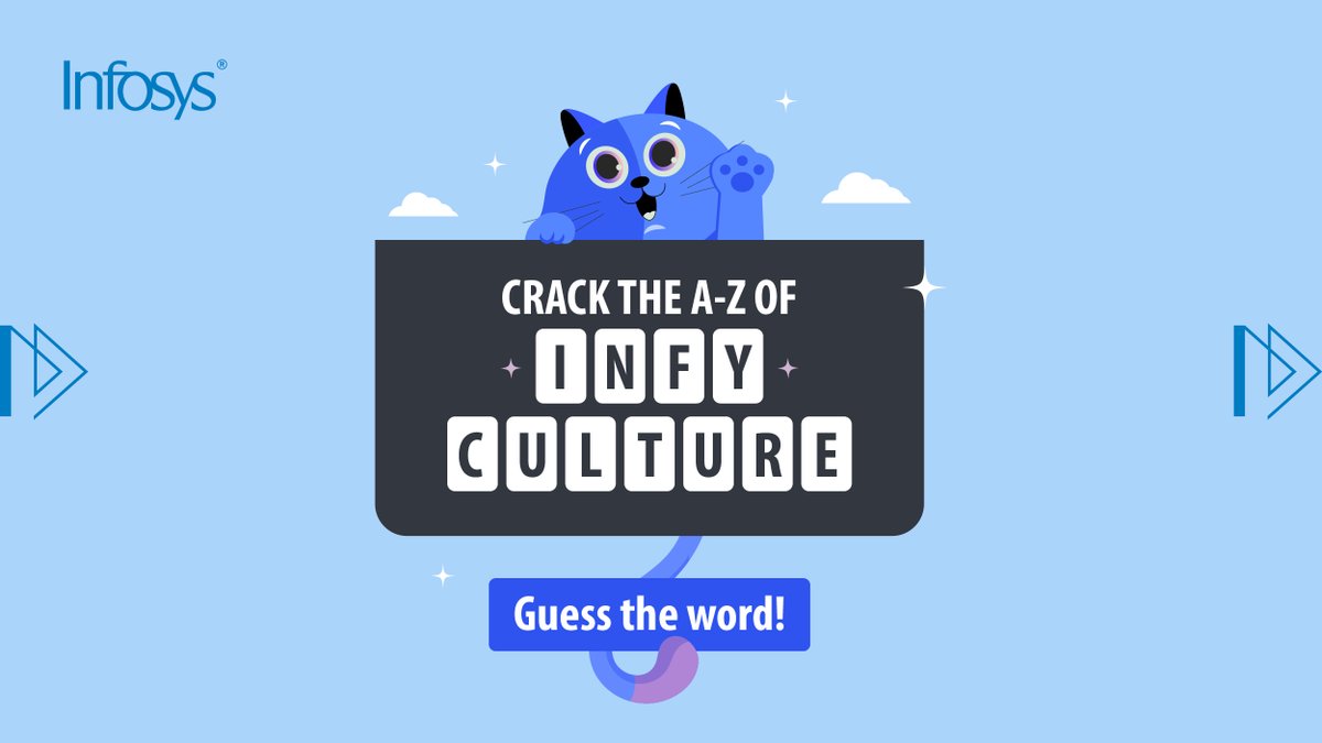 Guess the hidden words and unlock the A-Z of Infosys culture! Play the #InfyCodeCracker word game and cruise through each level that decodes elements of a dynamic workplace! infy.com/4cxIZqo #ForwardWithInfosys