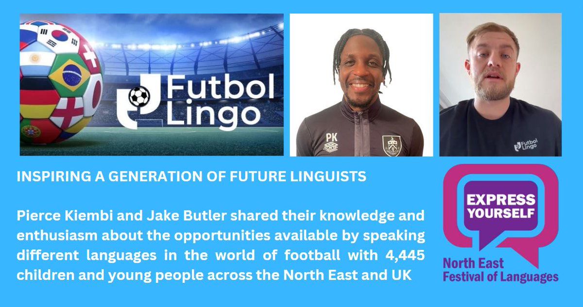 What a webinar! Pierce and Jake from Futbol Lingo inspired 4,445 children in 50 schools this week about how languages open doors to a world of opportunities for careers in football sector and across all career paths. Find out more: expressyourselfne.com/2024/03/27/fut… @FutbolLingoApp