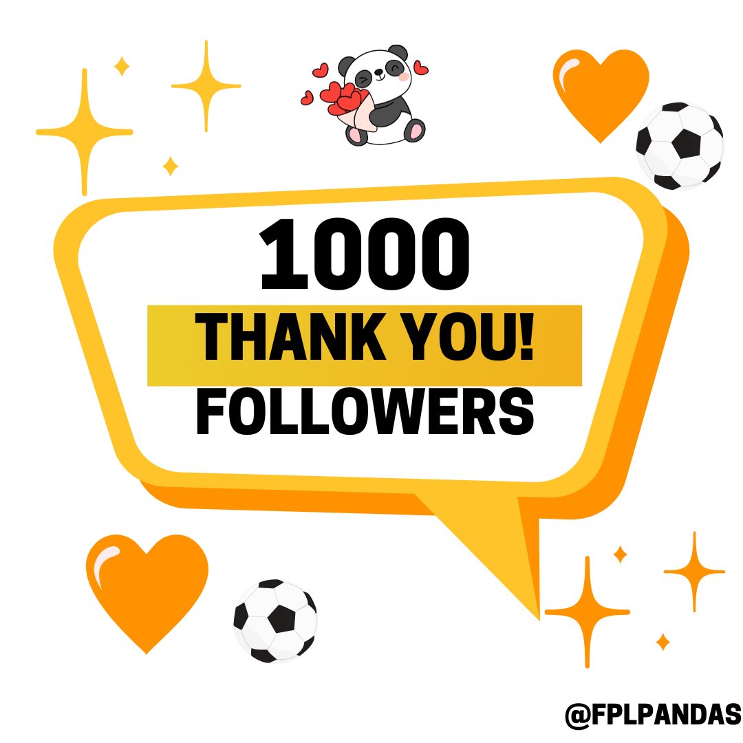 Thank you to everyone who has followed. 

#FPL
#1000followers