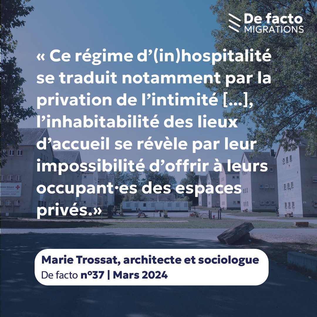 [De facto / En cartes] 'Intimité et inimitié : les lieux d’accueil sont-ils hospitaliers ?', Marie Trossat, architecte et sociologue De facto n°37, mars 2024. Lire l'article : icmigrations.cnrs.fr/2024/03/12/def…