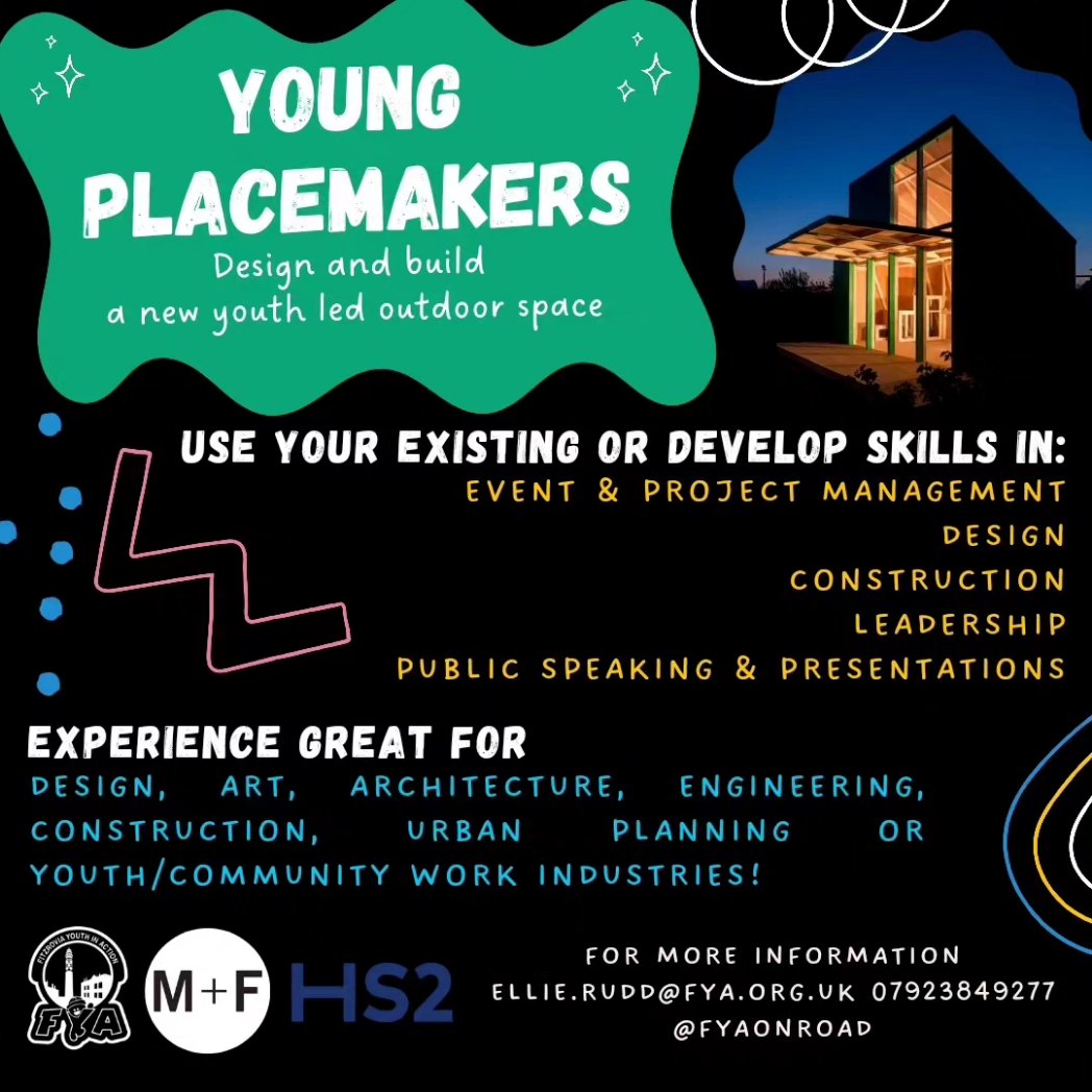 Age 12-19 living in #RegentsPark or #SomersTown wards? Become a Young Placemaker designing and BUILDING a new youth led outdoor space on Hampstead road! Make a difference, gain skills and have fun! #community #youthled #socialaction #camden #nw1