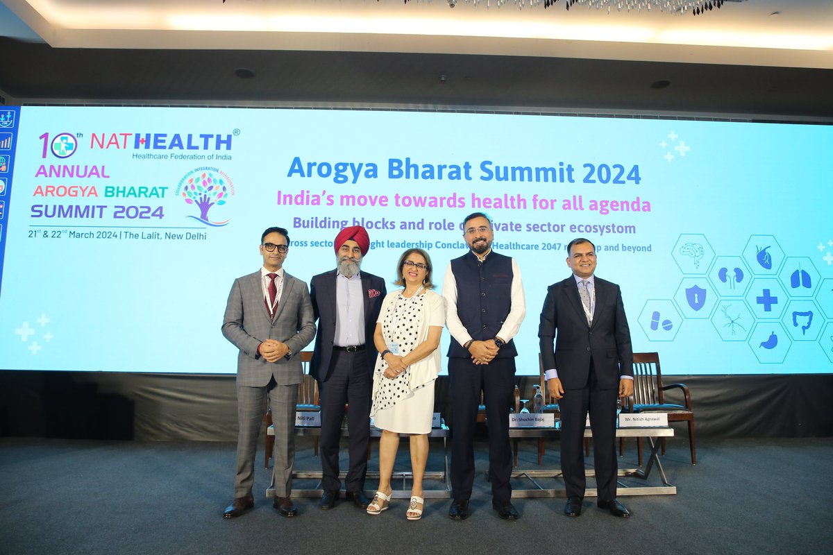 The #HealthFinancing session on 'Unleashing the pvt sector enterprise and unlocking pvt capital' at the 10th NATHEALTH Annual Summit - Arogya Bharat 2024 saw some great insights from an invaluable panel. The session concluded with a strong push towards #PPP & scaling the sector.