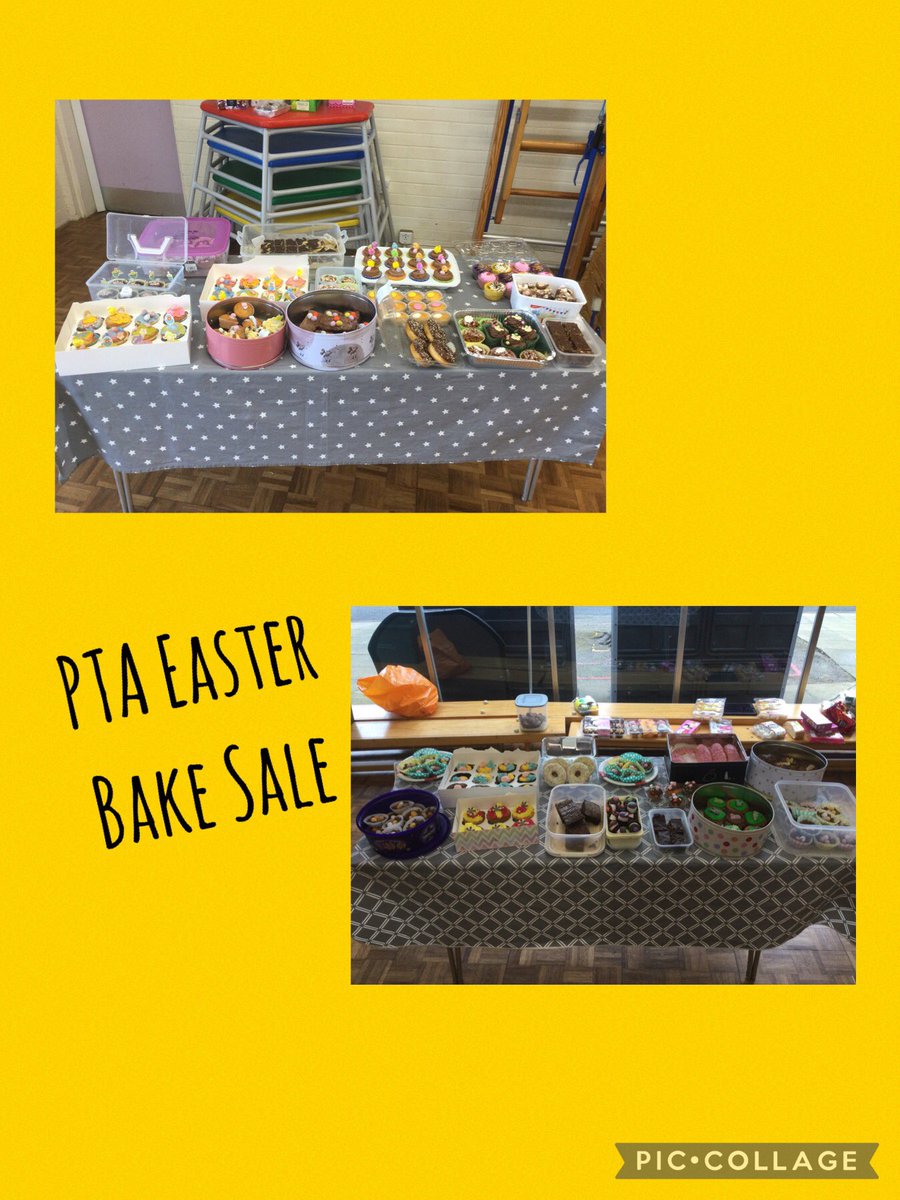 Our Easter Bake Sale is well under way this morning! 🐣🍰🧁🥮🎂#PTA
