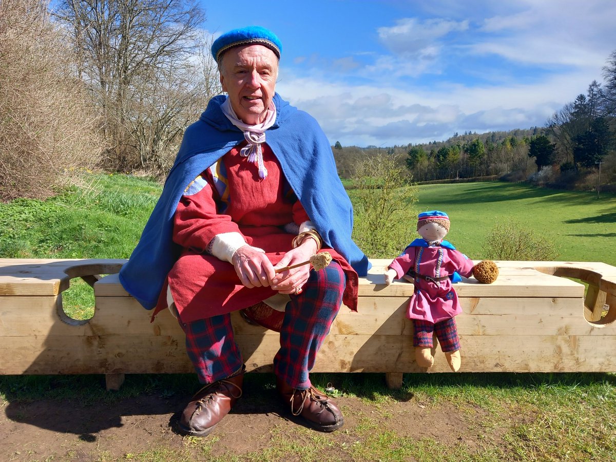 Censorinus, the owner of the Villa and one of the wealthiest men in Britannia, will be welcoming visitors to his grand home this #Easter. Here he is at one of the stops on the Easter trail getting his photo taken on Chedworth's latrine bench. #EasterWeekend #VisitTheCotswolds