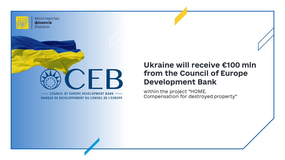 🇪🇺 @COEbanknews Administrative Council approved new #HOME project worth €100 mln. Its effective implementation will help to provide the necessary aid to citizens whose homes were destroyed or damaged as a result of hostilities. 🔗 Details: surl.li/rzcqo