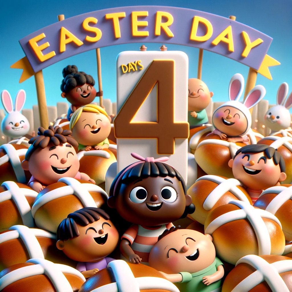 EasterTweeter's tweet image. In every hand, a bun so sweet, 
With icing crosses, they're such a treat! 
So warm, so yummy, they make us all run, 
Easter's near with hot cross bun fun!
#easterbunny #eastereggs #easterbunnytracker #easter2024 #eastercountdown
More funny bunny fun at easter-bunny.net