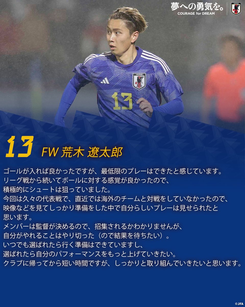 荒木遼太郎　メタルフォトフレーム　U23日本代表記念 サッカー日本代表オフィシャルトレーディングカード 76 荒木遼太郎 FC