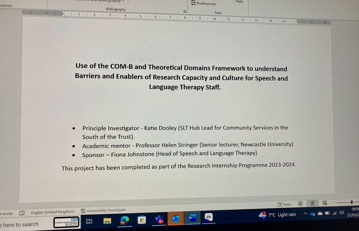 That’s it 😁. Research internship project finished. Looking forward to sharing the outcomes with the SALT staff and planning a research capacity building strategy 🤩.@RCSLTResearch .@ResearchCNTW .@f_s_johnstone .@DrHelenSLT .@cntwahp .@NESLTresearch