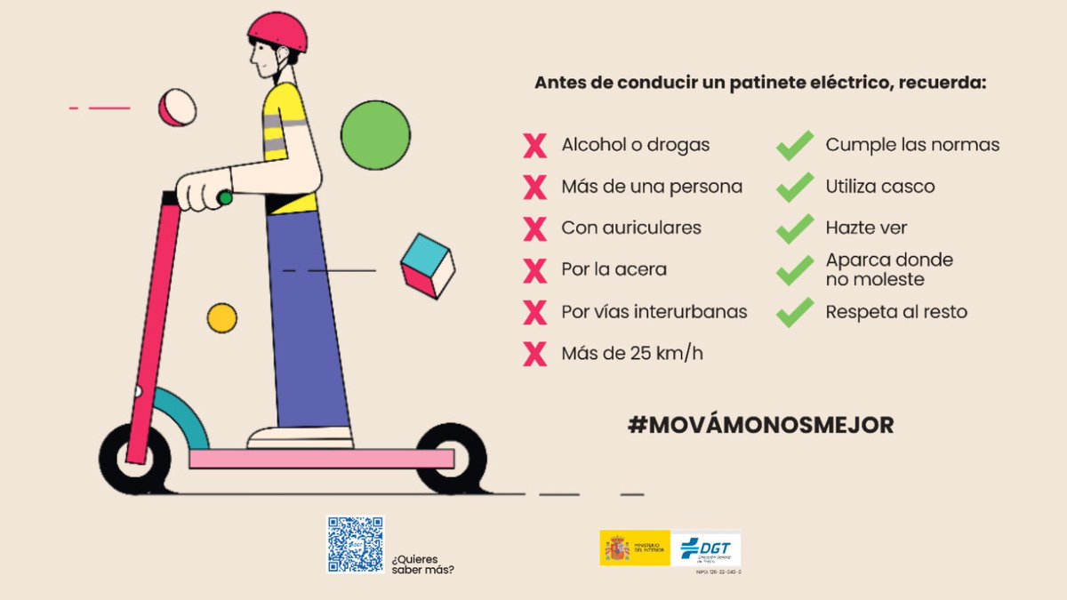 El patinete eléctrico es un vehículo y por lo tanto su conductor debe respetar la normativa. En él está prohibido: ❌El alcohol ❌Circular con los auriculares ❌Circular por las aceras ❌Superar el límite de 25 km/h