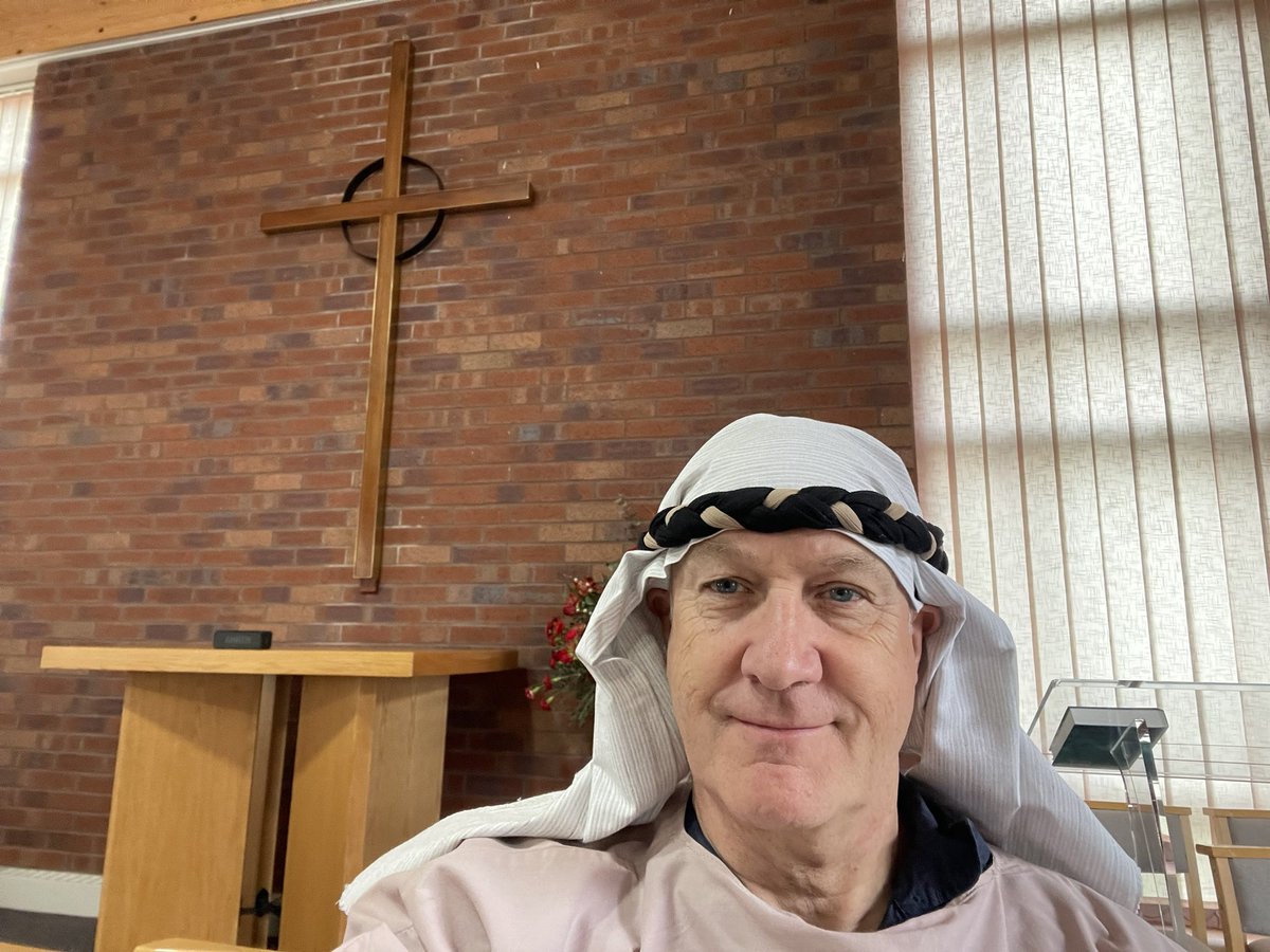 Taking the part of Peter as we enact Easter for St Stephen’s school today @cofelancs @blogpreston