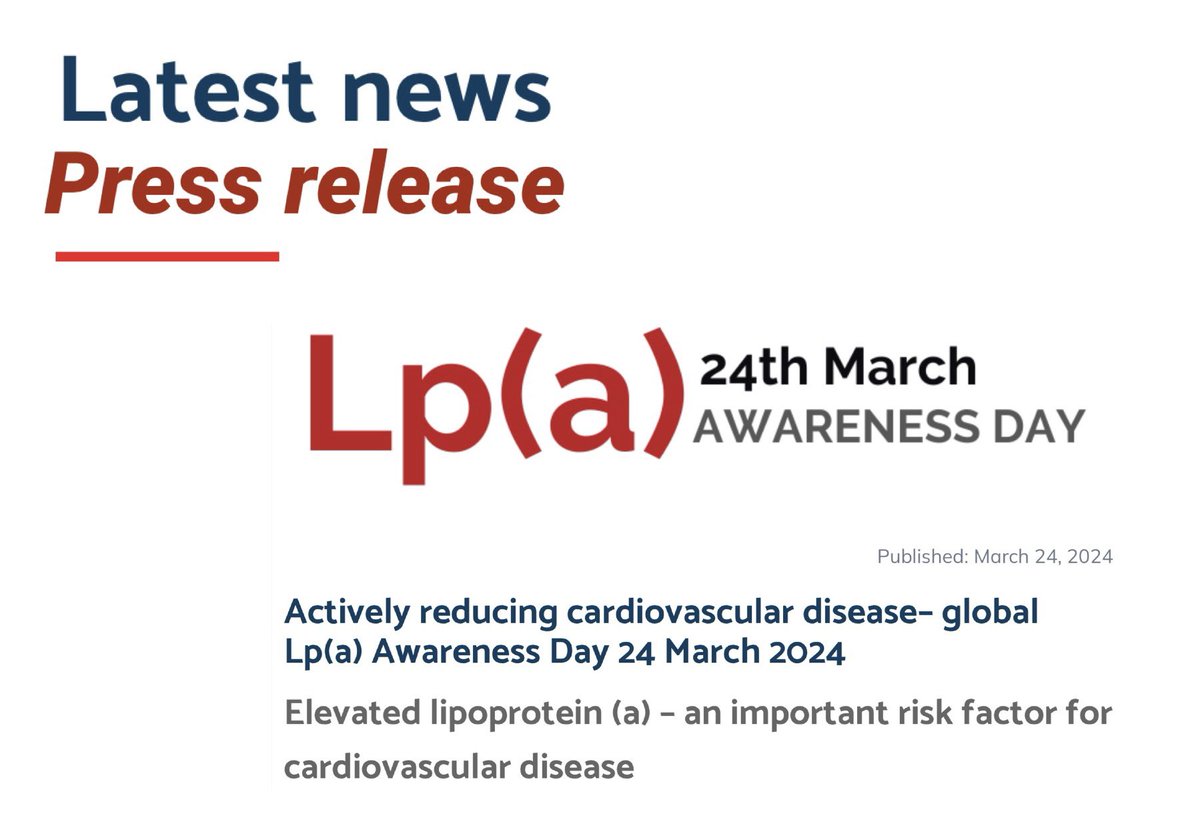 Globally, one out of every five individuals have high levels of Lp(a), which is an independent risk factor for #CVD (such as heart attacks, atherosclerosis, and related illnesses). Unfortunately, only 1% of the population has their Lp(a) levels measured. Our partner…