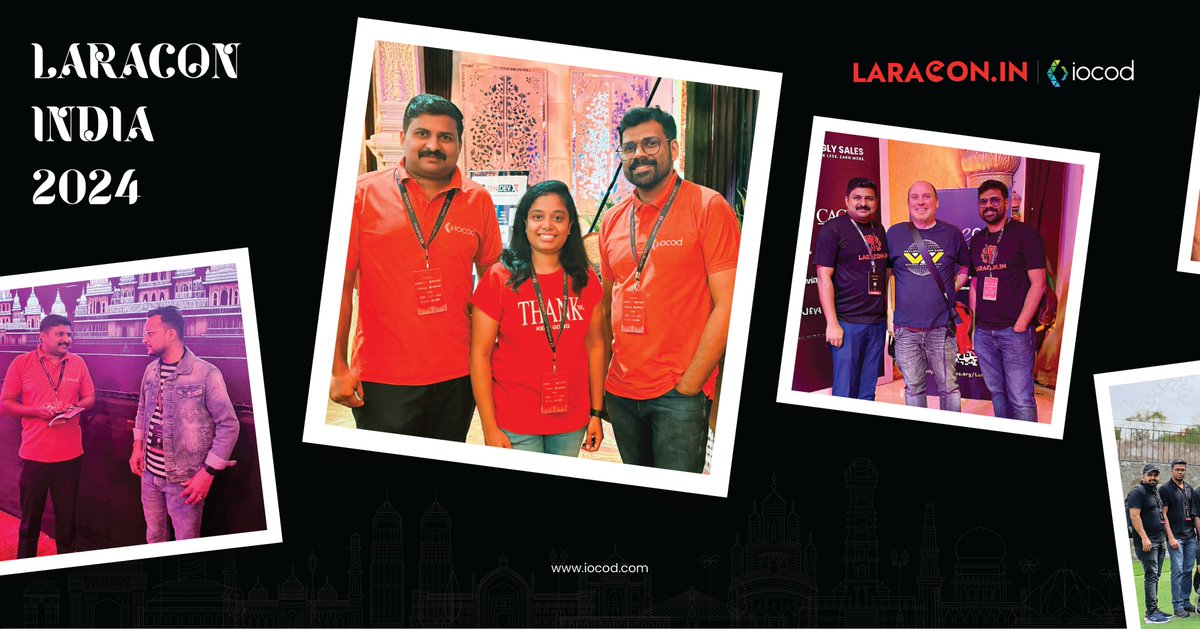 iocodinfotech's tweet photo. Glimpses :

@_jishadp &amp; @niyasnarimukkil at @LaraconIN, held in Udaipur, Rajastan. 

#LaraconIN, the official #Laravel #Conference, was a community-led and community-driven event that occurred for the first time in India on March 23rd-24th, 2024, in Udaipur  

#IOCODInfotech https://t.co/nlRl4oF9AV