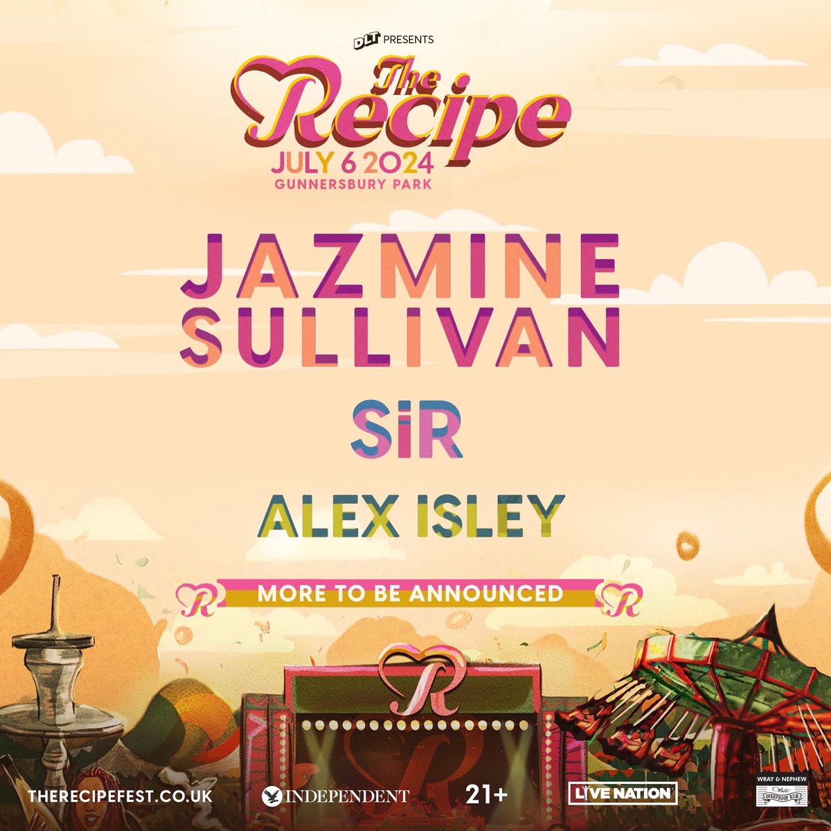 Jazmine Sullivan is set to be performing along with SiR and Alex Isley at DLT’s new all-inclusive 21+ festival: The Recipe! Saturday 6th of July at Gunnersbury Park, be sure to follow @dltbrunch for updates. General sale goes live 10am Friday 5th April at ticketmaster.co.uk/dlt-presents-t…