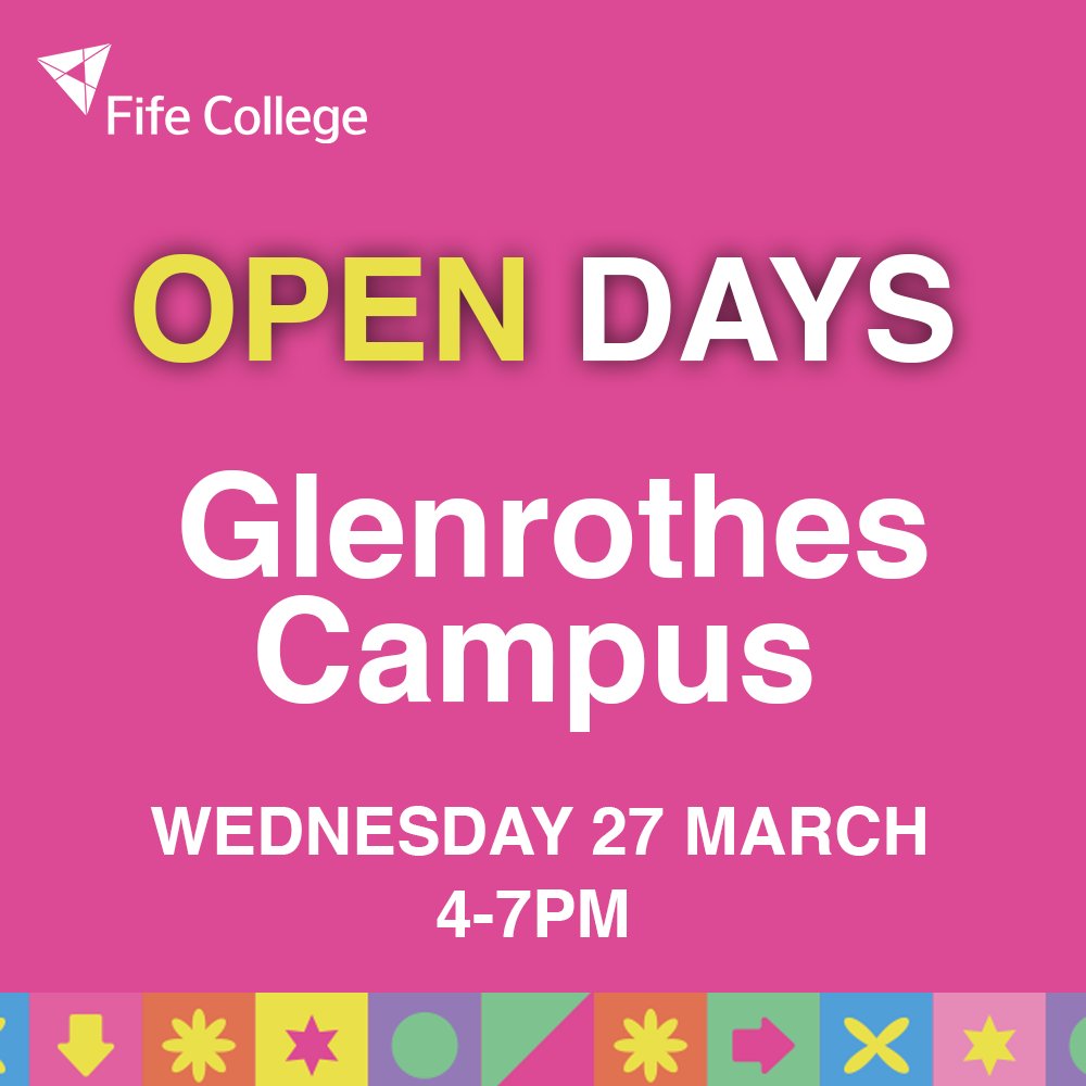 👋 Good morning! Tonight we'll be opening the doors at our Glenrothes campus for our second Open Day. We’ll have demonstrations, taster sessions, tours of our facilities… and much, much more! ⏰ 4.00pm - 7.00pm 👉 fife.ac.uk/open-days-2024/