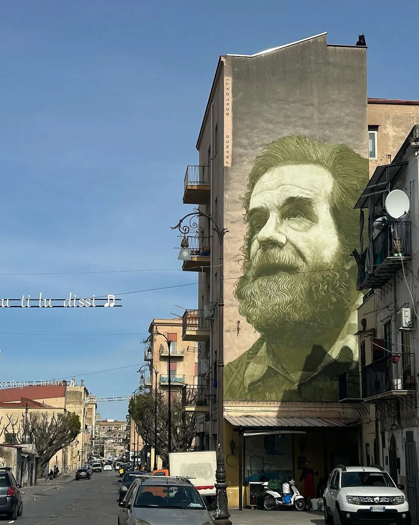#Streetart: #FrancoScaldati by #IgorScalisiPalminteri @igor_palminteri in #Albergheria, #Palermo, Italy
Photo by @igor_palminteri
More pics at: ift.tt/SveTH2s
Via @cultureforfreedom @barbarapicci 

#streetartpalermo #sicilia #streetartsicily #st… instagr.am/p/C5AyHRLI9fr/