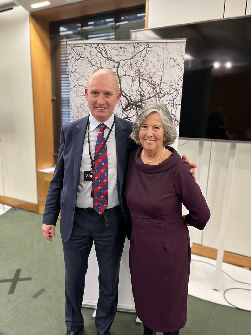 Ellie Lindsay OBE and Jonathan Boyle, Senior vascular consultant at Cambridge and joint Vascular Surgery Clinical Lead, GIRT and President of the Vascular Society of Great Britain and Ireland at the recent APPGVV meeting held at Portcullis House.