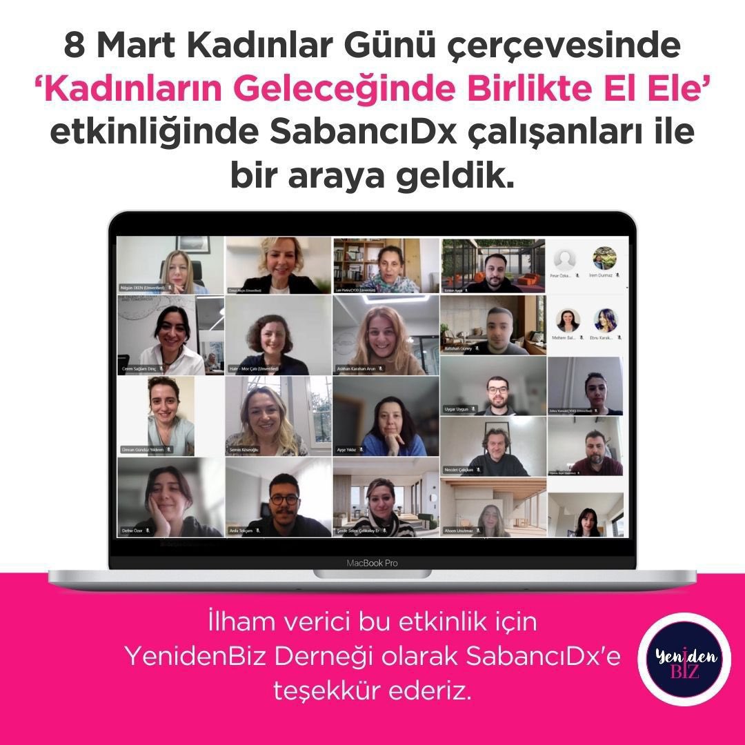 SabancıDx'in 8 Mart kadınlar günü çerçevesinde kendi çalışanlarına yönelik düzenlediği ‘Kadınların Geleceğinde Birlikte El Ele’ etkinliğinde SabancıDx çalışanları ile bir araya geldik. İlham verici bu etkinlik için SabancıDx'e çok teşekkür ederiz.