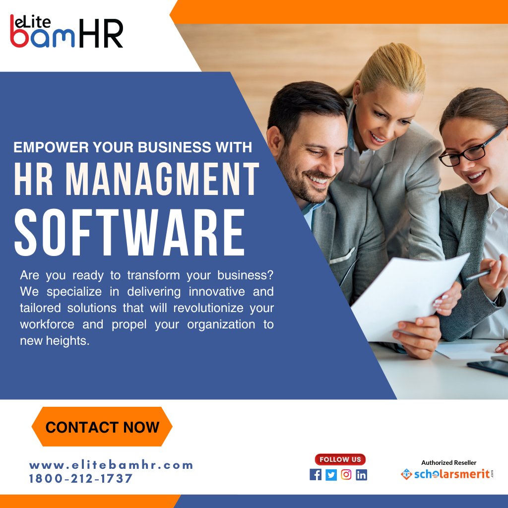 Ready to take your #business to the next level?
From streamlined #payroll services to efficient #attendance management, our tailored solutions will transform your #workforce dynamics. Explore the power of #HRManagementSoftware with #eLiteBAMHRMS!