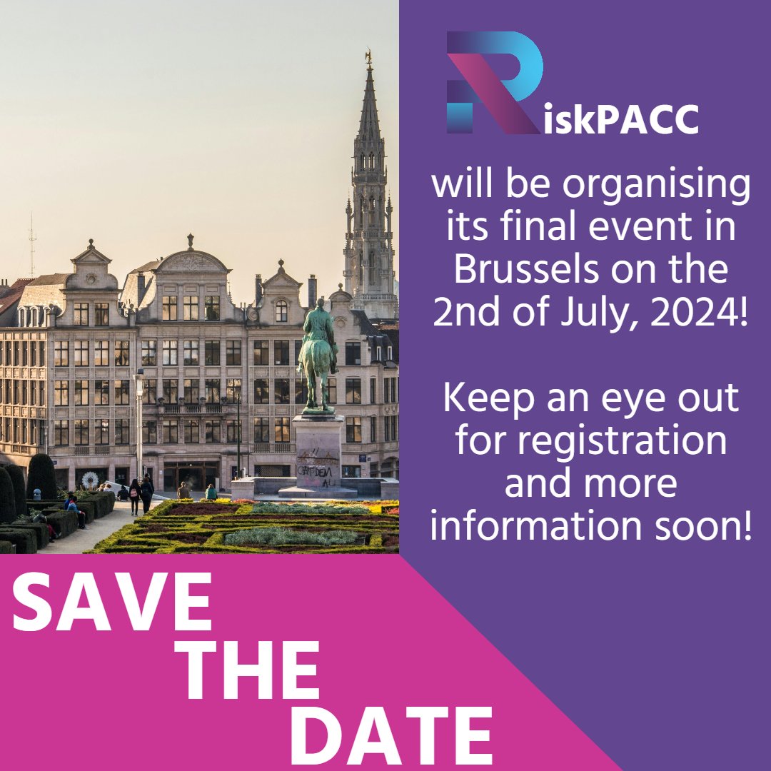 RiskPACC EU Project (@riskpacc) on Twitter photo You don't want to miss this! RiskPACC will be holding its final event on 02/07/24 in Brussels! Make sure to keep an eye out on the RiskPACC website for registration and updates on the event. See you very soon. You don't want to miss this! RiskPACC will be holding its final event on 02/07/24 in Brussels! Make sure to keep an eye out on the RiskPACC website for registration and updates on the event. See you very soon.