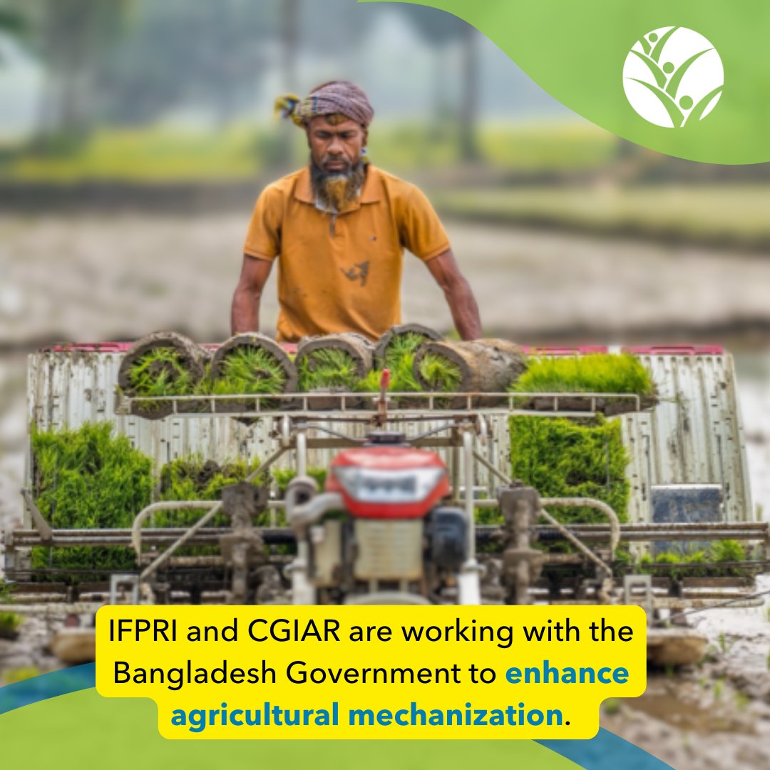 The Bangladesh Gov't prioritizes ag mechanization for improved efficiency & #foodsecurity. @IFPRI & @CGIAR, with support from @GatesFoundation, are conducting policy research to address challenges hindering mechanization in 🇧🇩. 🌟Learn more: bangladesh.ifpri.info/2024/03/blog-i…