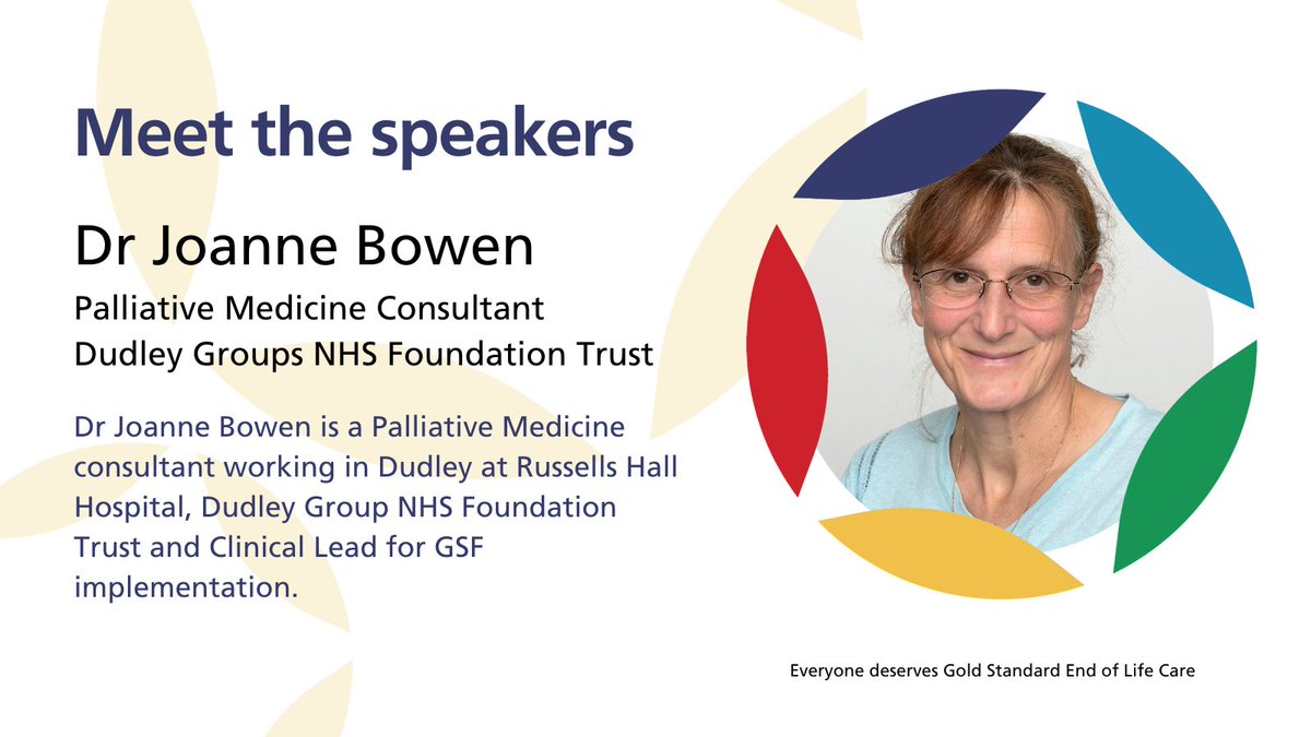 Join us online on 17th April as we hear from Dr Joanne Bowen who will be discussing whole hospital use of GSF by generalists to improve early identification. Secure your free ticket today and mark your calendars! ➡️ rb.gy/cgzo0e #EndOfLifeCare #IntegratedCareSystems