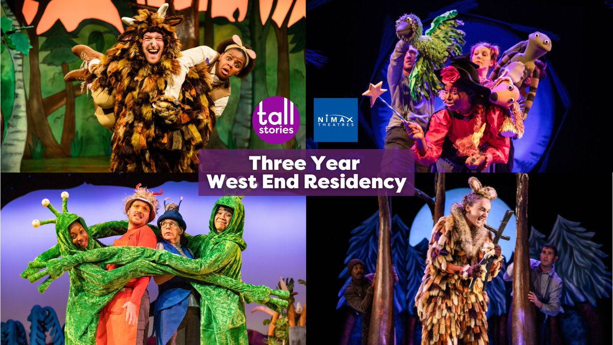 Tall Stories are thrilled to announce a three-year West End residency with @nimaxtheatres! 🌟 Beginning this summer, audiences young and old can enjoy two Tall Stories shows each year in a West End theatre, with tickets priced from just £10. tinyurl.com/mywkf8mf