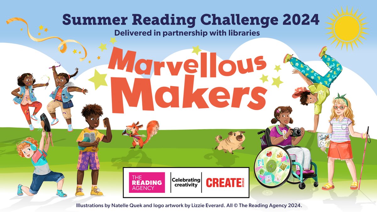 Introducing The Reading Agency’s 2024 #summerreadingchallenge – #MarvellousMakers! Join us this summer in your local library from Saturday 6 July to spark children’s imagination through books.