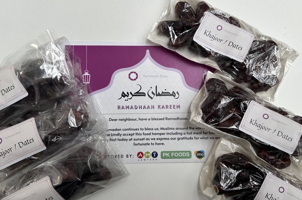 Our Ramadhan meal packs are ready, consisting of dates, samosas, spring rolls, biryani and rice pudding, ready to be distributed to the local residents, emergency services and the ARC Charity. #Service #TIBHS #RamadhanIftaarPacks #WeAreSTAR