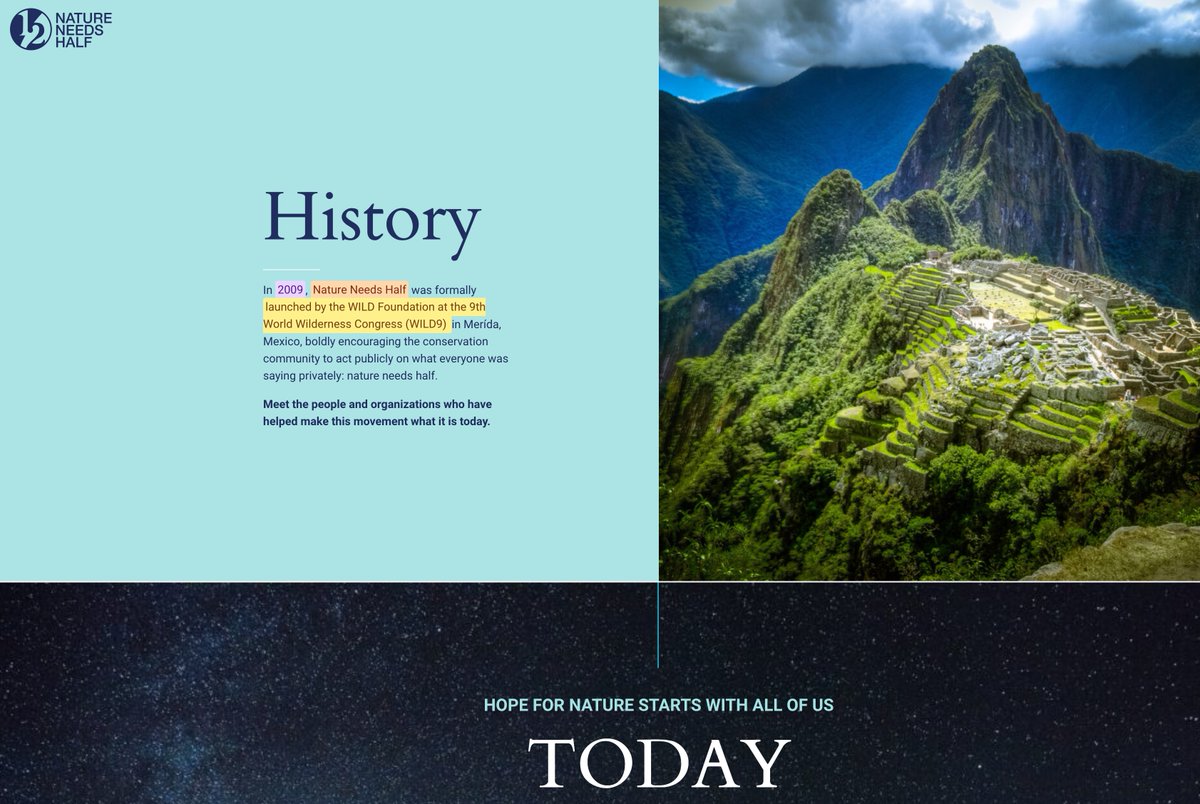 2009, at the 9th World Wilderness Congress would appear a likely point of (soft) launch.

Nature Needs Half.

As the 4th WWC saw Sweatman/Rockefeller/Rothschild pitch for the World Conservation Bank (Global Environment Facility).

natureneedshalf.org/who-we-are/his…