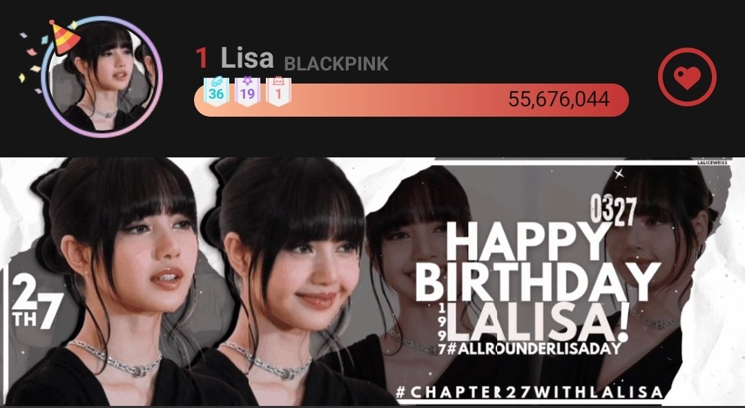 [📣] We finally reached our goal! Lisa's 20th Charity Fairy title secured. Congratulations, lilivoters! Thank you to everyone who voted!💛 🏆 500,000 KRW Charity Donation HAPPY LISA DAY #Chapter27WithLalisa #AllRounderLisaDay