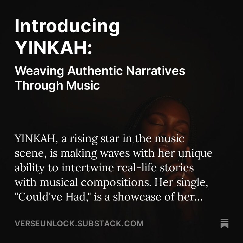 verseunlock's tweet image. Introducing YINKAH: Weaving Authentic Narratives Through Music, read more on verseunlock.substack.com or click the link in my bio