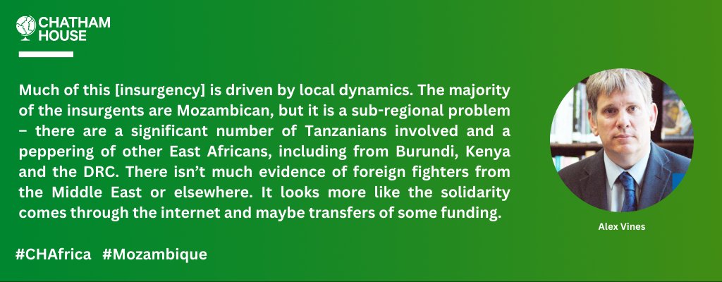 🇲🇿Work on Mozambique LNG ceased in April 2021 when TotalEnergies had to declare force majeure because of a severe deterioration in the security situation. While the insurgents have affiliated themselves to Islamic State since 2019, Alex Vines says: 'The runway build-up to the…