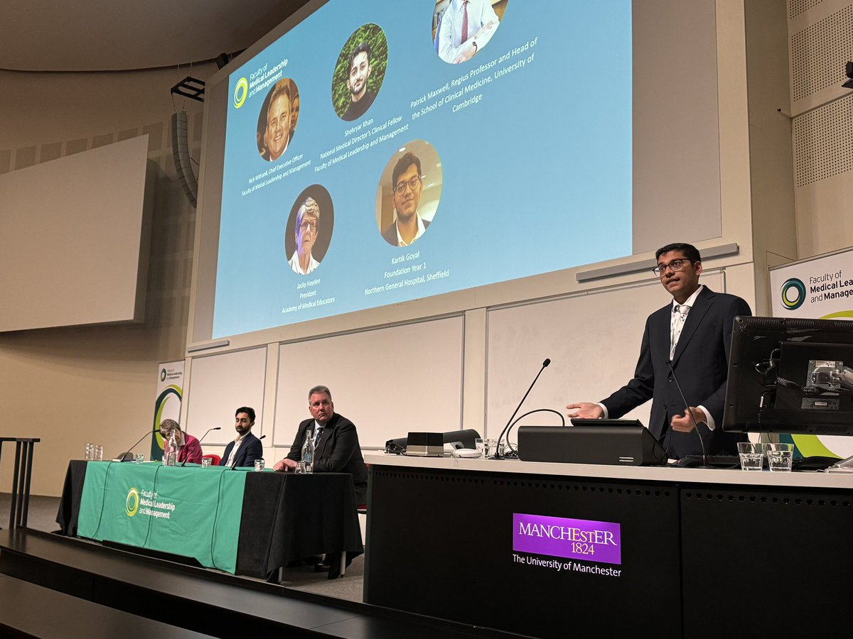 .@Kartikgoya_l speaking passionately at #FMLMConf2024 about medical student involvement in leadership. These colleagues are the future - we should support and encourage them.