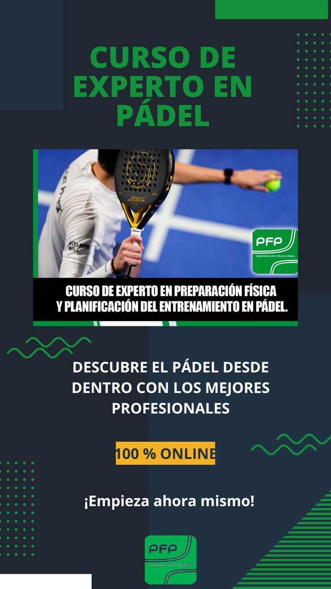 🎾 ¡Conviértete en un experto en pádel junto a los mejores profesionales del deporte! 🏆

✅ Nuestro Curso Online de Experto en Pádel te ofrece acceso exclusivo a los conocimientos y secretos de jugadores, entrenadores y preparadores físicos de élite.

💥🔗 Enlace en nuestra bio