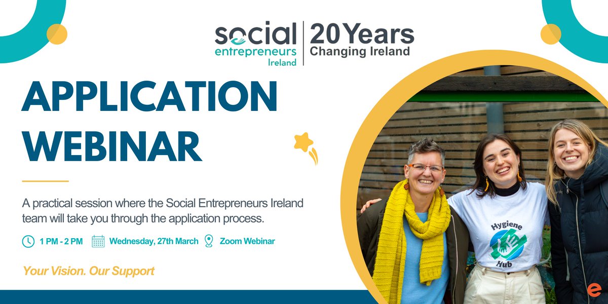 Today at 1PM - Join our online application webinar to hear from the Social Entrepreneurs Ireland team what we are expecting from applicants for this year's Impact Programme ⭐📝📢 #ChangingIreland #YourVisionOurSupport #Funding eventbrite.ie/e/impact-progr…