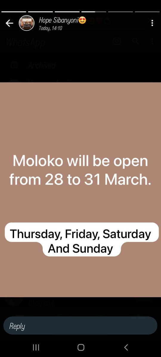 Massive long Weekend 
Come join us as we open from  Thurs-Sun @Moloko_Menlyn

#LadiesLoveMoloko 
#GOTTOLOVEMOLOKO 
#MolokoFriday 
#MolokoSaturday 
#InCaseYouMissedIt