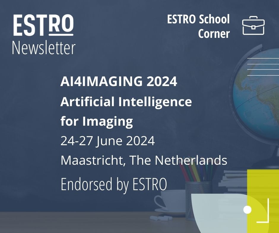ESTRO (@estro_rt) on Twitter photo Join the immersive four-day AI 4 Imaging course: Attend lectures and workshops led by world-class experts in Radiomics, Deep Learning, and Synthetic Data.
๐Endorsed by ESTRO.
โน๏ธ bit.ly/3wCJChL
#AI4Imaging <a href="/bigdata_4imag/">AI4Imaging</a> <a href="/MaastrichtU/">Maastricht University</a> Join the immersive four-day AI 4 Imaging course: Attend lectures and workshops led by world-class experts in Radiomics, Deep Learning, and Synthetic Data.
๐Endorsed by ESTRO.
โน๏ธ bit.ly/3wCJChL
#AI4Imaging <a href="/bigdata_4imag/">AI4Imaging</a> <a href="/MaastrichtU/">Maastricht University</a>