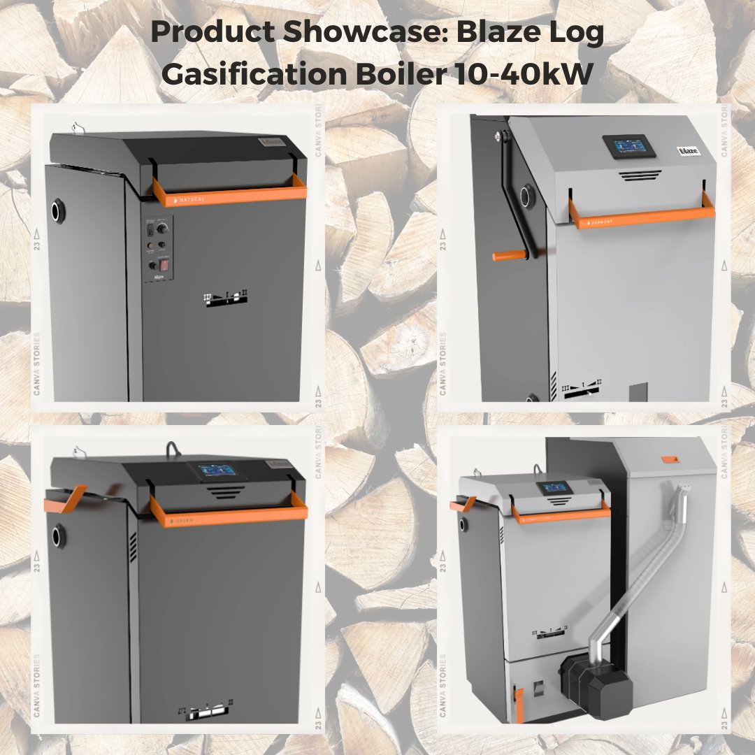 Introducing our new product line, the #Blaze Harmony #Log #Gasification #Boilers. Blaze boilers really are a step above. They even offer a combi boiler which can run off dried #woodlogs or #woodpellets for a more hands off experience.