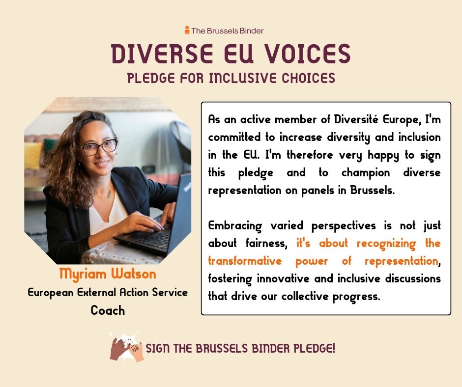 We are so excited that @MyriamWatson4 is among the signatories of our manifesto calling for #diverse & #inclusive debates!! If, like Myriam, you believe that inclusive representation is a key driver for societal change, add YOUR signature today! >> brusselsbinder.org/sign-the-manif…
