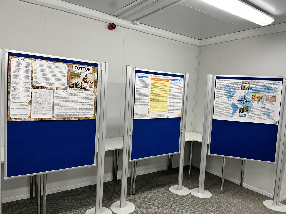 Check out this colourful display of @WinchesterHist first year students’ posters from our global history module covering fascinating topics like witchcraft, mythology, trade, gunpowder, cotton & many more! Running from 10-4 today in MCE2 @emilianoperra @Justemily84 @RobEHoughton