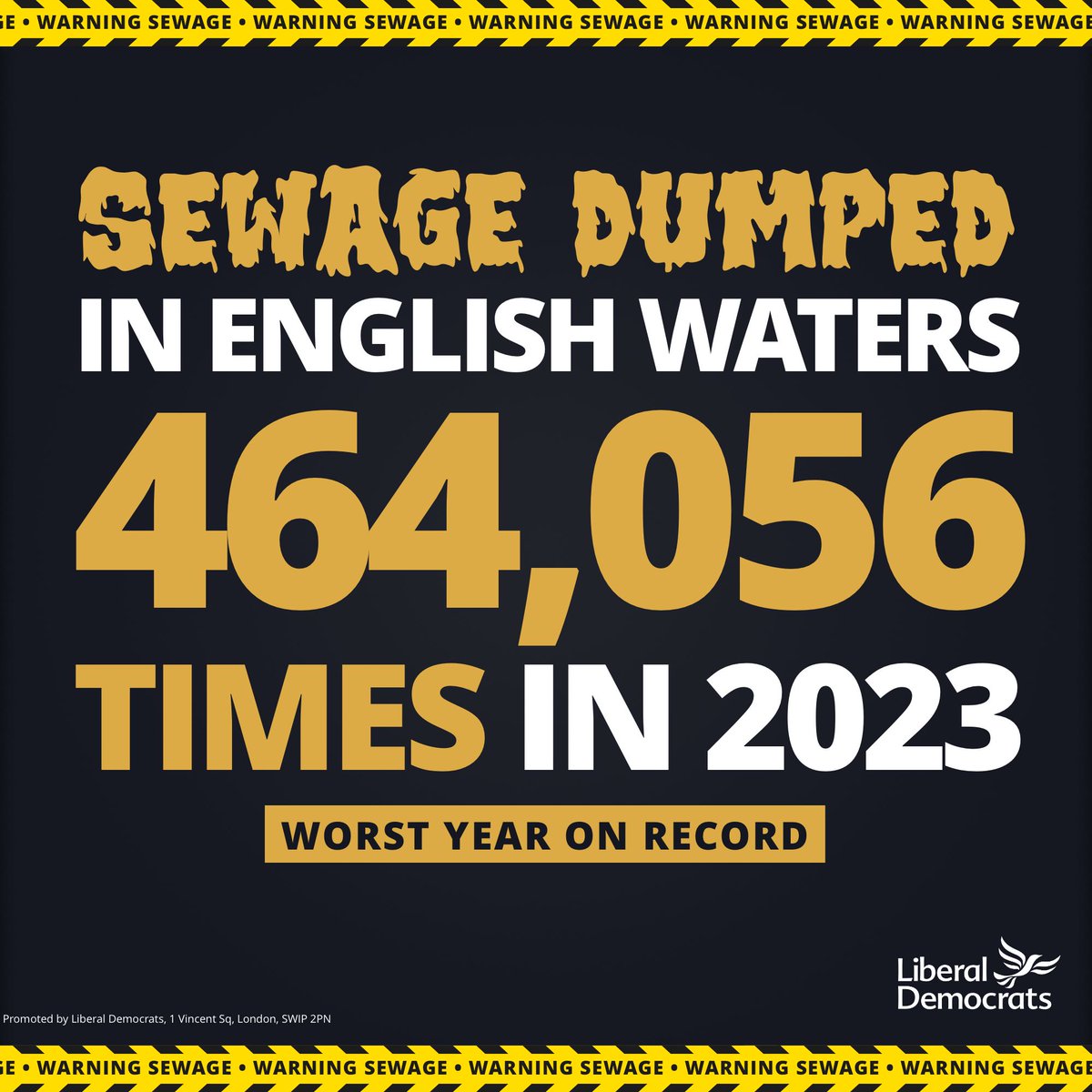 🚨BREAKING: The worst year on record for sewage dumping

Rishi Sunak and the Conservative Party have failed and as a result sewage spills are increasing, our precious countryside is being destroyed and swimmers are falling sick.